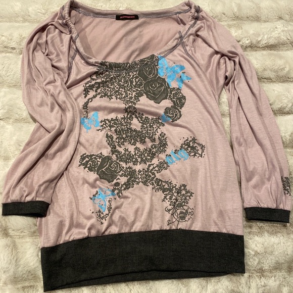 NWOT Algonquins long sleeve skeleton graphic T - Picture 1 of 4